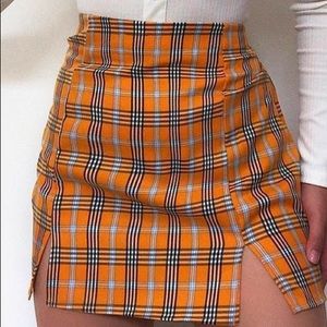 Yellow plaid skirt